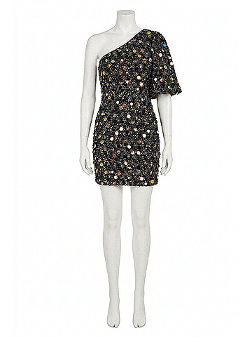 Endless Rose Sequin One Shoulder Mini Dress in Black (view 1)