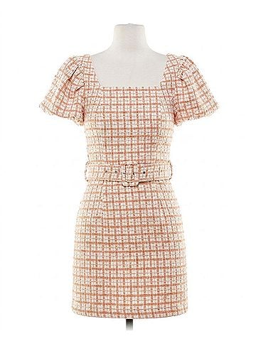 TCEC Tatum Plaid Mini Dress in Orange (view 1)