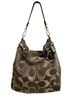 Coach Print Silver Gray Leather Hobo One size - photo 1