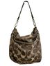 Coach Print Silver Gray Leather Hobo One size - photo 2