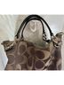 Coach Print Silver Gray Leather Hobo One size - photo 6