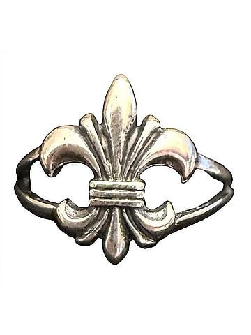 Madison Women's Fleur De Lis Medium Sterling Ring in Silver (view 1)