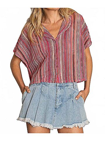 Pol Savannah Striped Crop Top in Multi (view 2)
