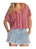Pol Stripes Red Savannah Striped Crop Top in Multi Size L - photo 2