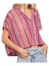 Pol Stripes Red Savannah Striped Crop Top in Multi Size L - photo 3