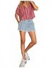 Pol Stripes Red Savannah Striped Crop Top in Multi Size L - photo 5