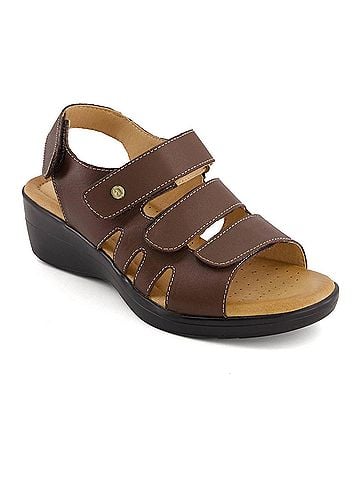 Andrea Women's Premium Comfort Wedge Fisherman Leather Sandals (view 2)