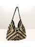 Crochet Solid Black Tan White Shoulder Bag One size - photo 3