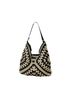 Crochet Solid Black Tan White Shoulder Bag One size - photo 2