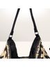 Crochet Solid Black Tan White Shoulder Bag One size - photo 5