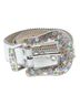 B.B. Simon 100% Leather Floral Multi Color Silver Belt Size XL - photo 1