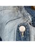 Dollhouse 100% Cotton Solid Blue Denim Jacket Size S - photo 9