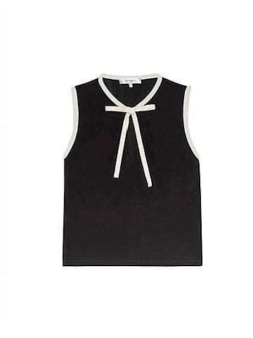 FRAME Keyhole Tie Tank Top in Black Multi (view 1)
