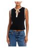 FRAME Solid Black Keyhole Tie Tank Top in Black Multi Size S - photo 2