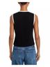 FRAME Solid Black Keyhole Tie Tank Top in Black Multi Size S - photo 3