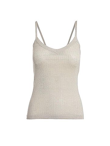 Minnie Rose Women's Fine Silk/Cashmere Tank in Oatmeal (view 1)