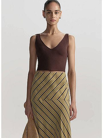 A.L.C. Ani Top in Deepest Brown (view 2)