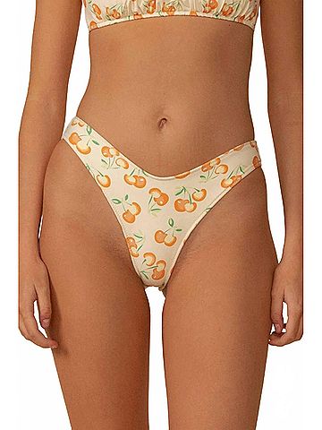 Montce Lulu Mid Rise Bikini Bottom in Cherry Sherbet (view 2)