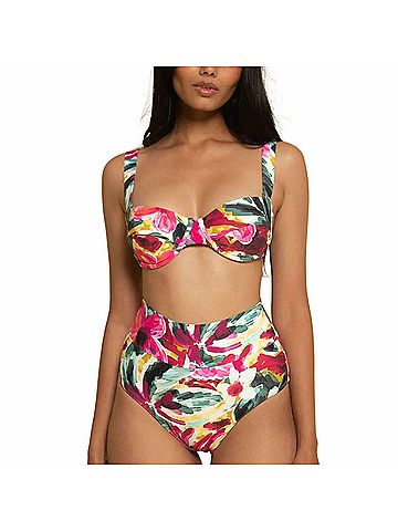 Montce Bustier Bikini Top And High Rise Bikini Bottom Set in Isla Floral (view 2)