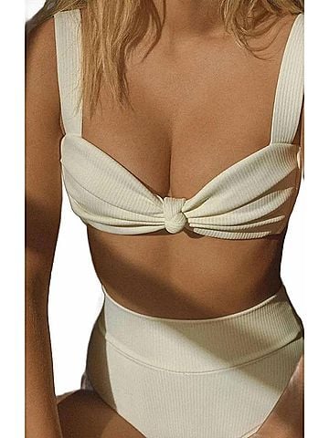 Montce Hayden Bikini Top in Cream Rib (view 2)