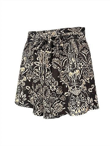Ulla Johnson Rowan Belted Shorts in Noir Flora (view 2)