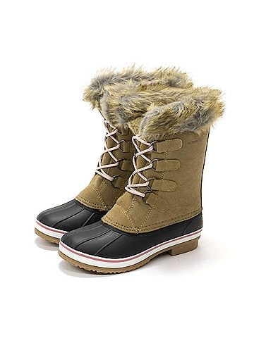 Northside Girl's Kathmandu Mid Calf Waterproof Snow Boots in Tan (view 2)