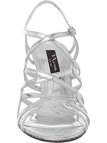 Nina Women's Velaina Heels in Silver Crinkle (view 2)