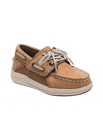 Sperry Top Sider Boy's Gamefish Jr Slip Ons in Dark Tan (view 1)