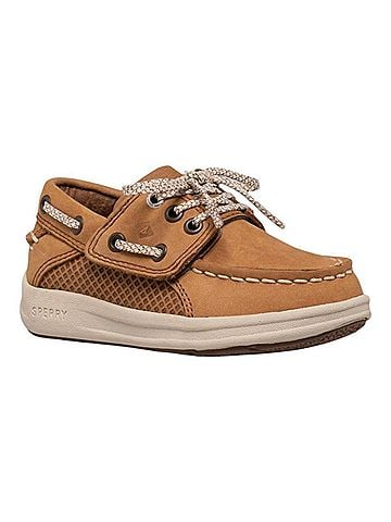 Sperry Top Sider Boy's Gamefish Jr Slip Ons 1 Mo in Dark Tan (view 2)