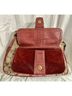 Coach Print Brown Burgundy Tan Leather Shoulder Bag One size - photo 5