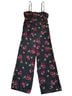 Vans 100% Viscose 100% Polyester Floral Black Multi Color Jumpsuit Size L - photo 1