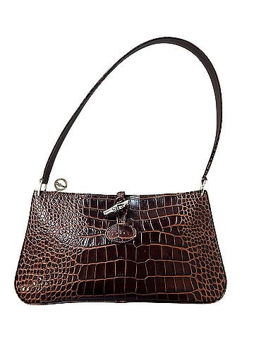 Longchamp Excellent, barely worn. Faint mark below logo, light scuffing at base edge, hardware oxidized. Leather Shoulder Bag (view 1)