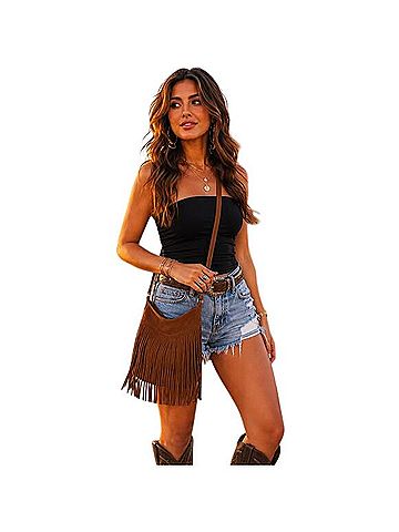 Boho Chic Fringe Mini Bag  Crossbody Bag (view 2)