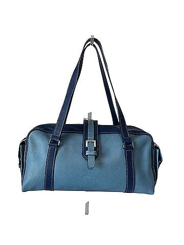 Longchamp Le Foulonné Two Tone Blue Pebbled Leather Baguette Y2K Leather Shoulder Bag (view 1)