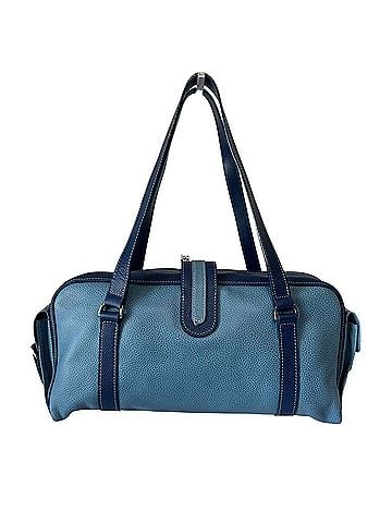 Longchamp Le Foulonné Two Tone Blue Pebbled Leather Baguette Y2K Leather Shoulder Bag (view 2)