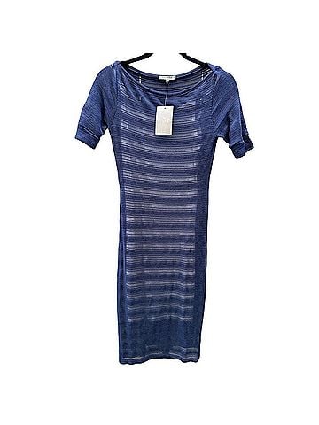 Bordeaux Los Angeles Striped Midi Shirt Dress Casual Dress (view 1)