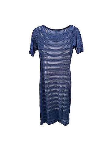 Bordeaux Los Angeles Striped Midi Shirt Dress Casual Dress (view 2)