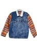 Levi's Stripes Color Block Blue White Denim Jacket Size XL - photo 1