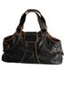 BCBGMAXAZRIA Black Brown Leather Shoulder Bag One size - photo 2