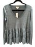 Deletta Solid Blue Long Sleeve T-Shirt Size XS - photo 1