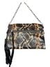 ALLSAINTS 100% Calf Leather Snake Print Brown Black Shoulder Bag One size - photo 6