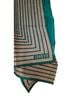 Adolfo Stripes Teal Ivory Silk Scarf Size S - photo 1