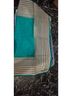 Adolfo Stripes Teal Ivory Silk Scarf Size S - photo 3