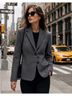 Derek Lam 62% Wool 34% Nylon 4% Elastane 100% Silk Solid Gray Blazer Size 4 - photo 7