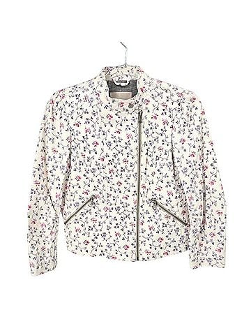 Rebecca Taylor Vine Floral Lamb Leather Moto Jacket Leather Jacket (view 1)