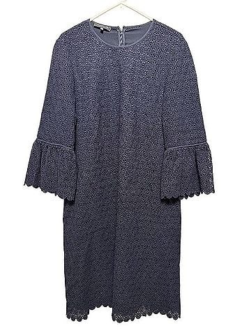 Lafayette 148 New York Scalloped Lace Bell Sleeve Dress Casual Dress (view 1)