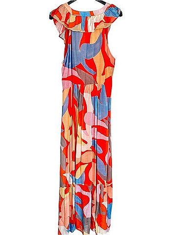 Oliphant Ruffle V-Neck Tiered Maxi Dress Casual Dress (view 2)