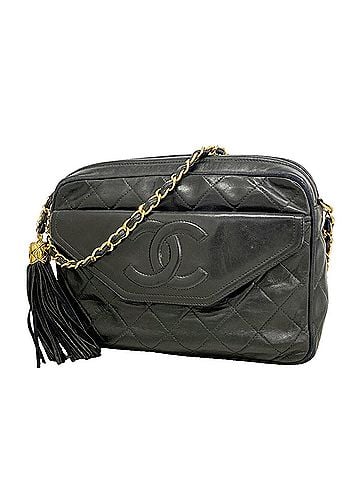 Chanel Chanel Matelassé Shoulder Bag with Chain Strap, Lambskin, Black, Women's (view 1)
