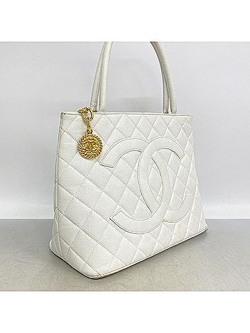 Chanel Chanel Tote Bag, Reissue Tote, Caviar Leather, White, Women's (view 2)
