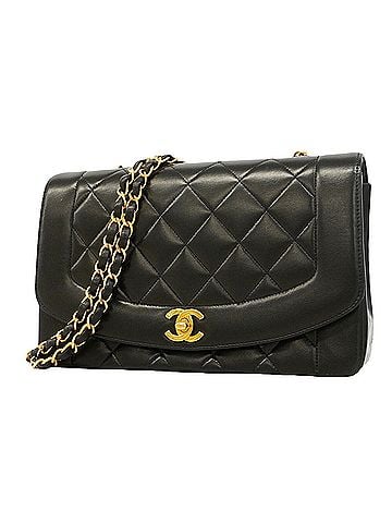 Chanel Chanel Diana Chain Shoulder Bag, Lambskin, Black, Women's (view 1)